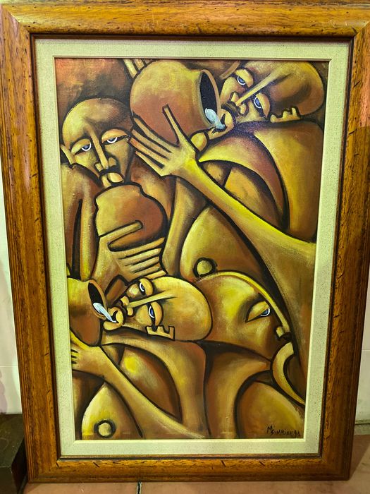 Pintura a óleo Pintor Moisés Simbine Originais 80 cm Assinados