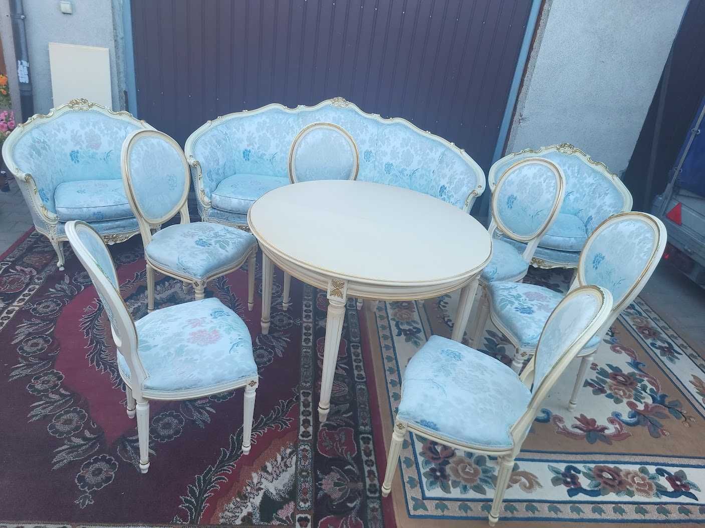Meble pałacowe LUDWIK XIV komoda witryna sofa fotele stolik krzesła