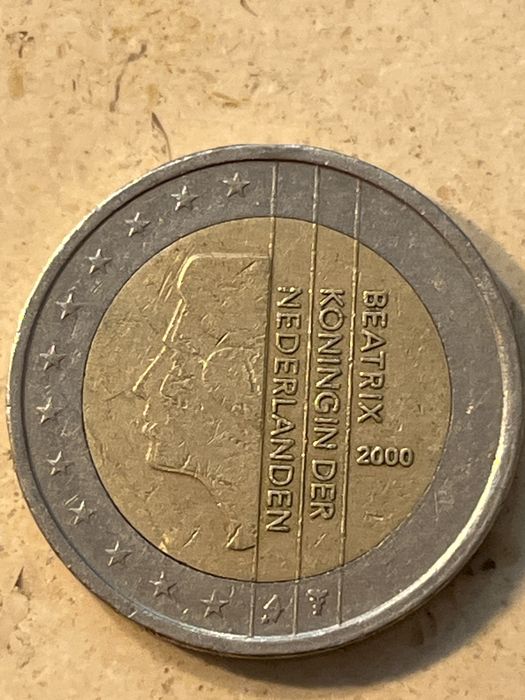Moeda de 2 euros da Holanda de 2000