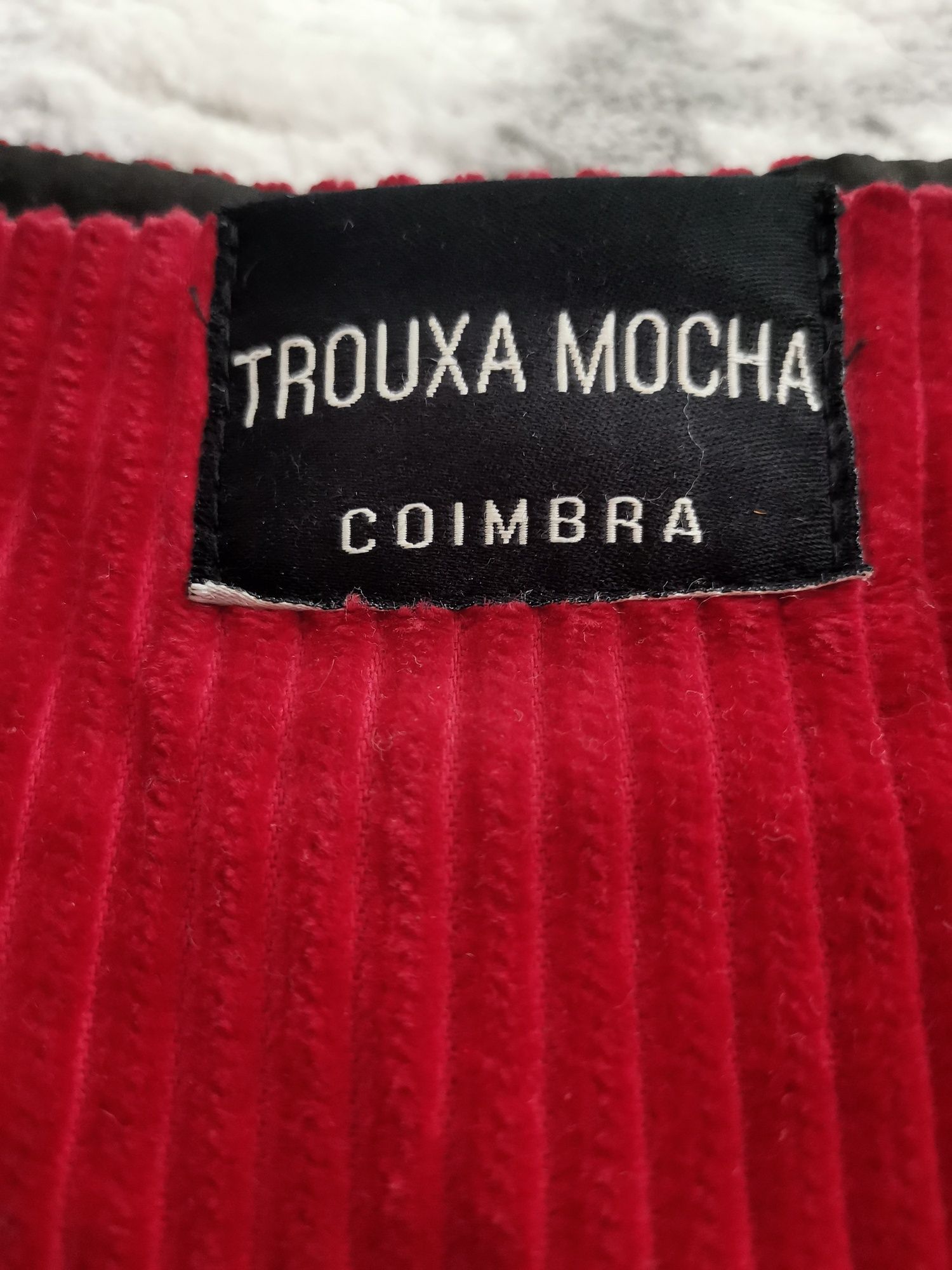 Mala vermelha em bombazine totebag Trouxa Mocha Coimbra