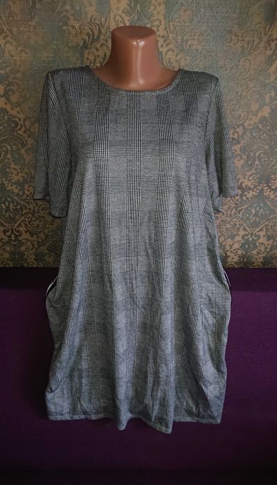 Теплое трикотажное платье большой размер батал 50 /52