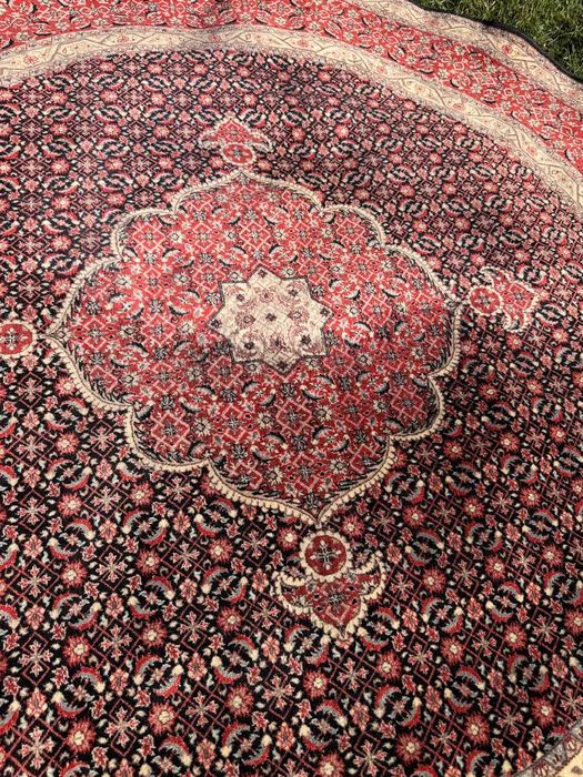 Okrągły Dywan Kaszmirowy + Jedwab Perski Tabriz 185x185 gal.18 tys
