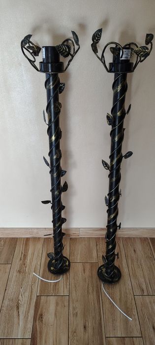 Lampy ogrodowe stojace metalowe kute liście