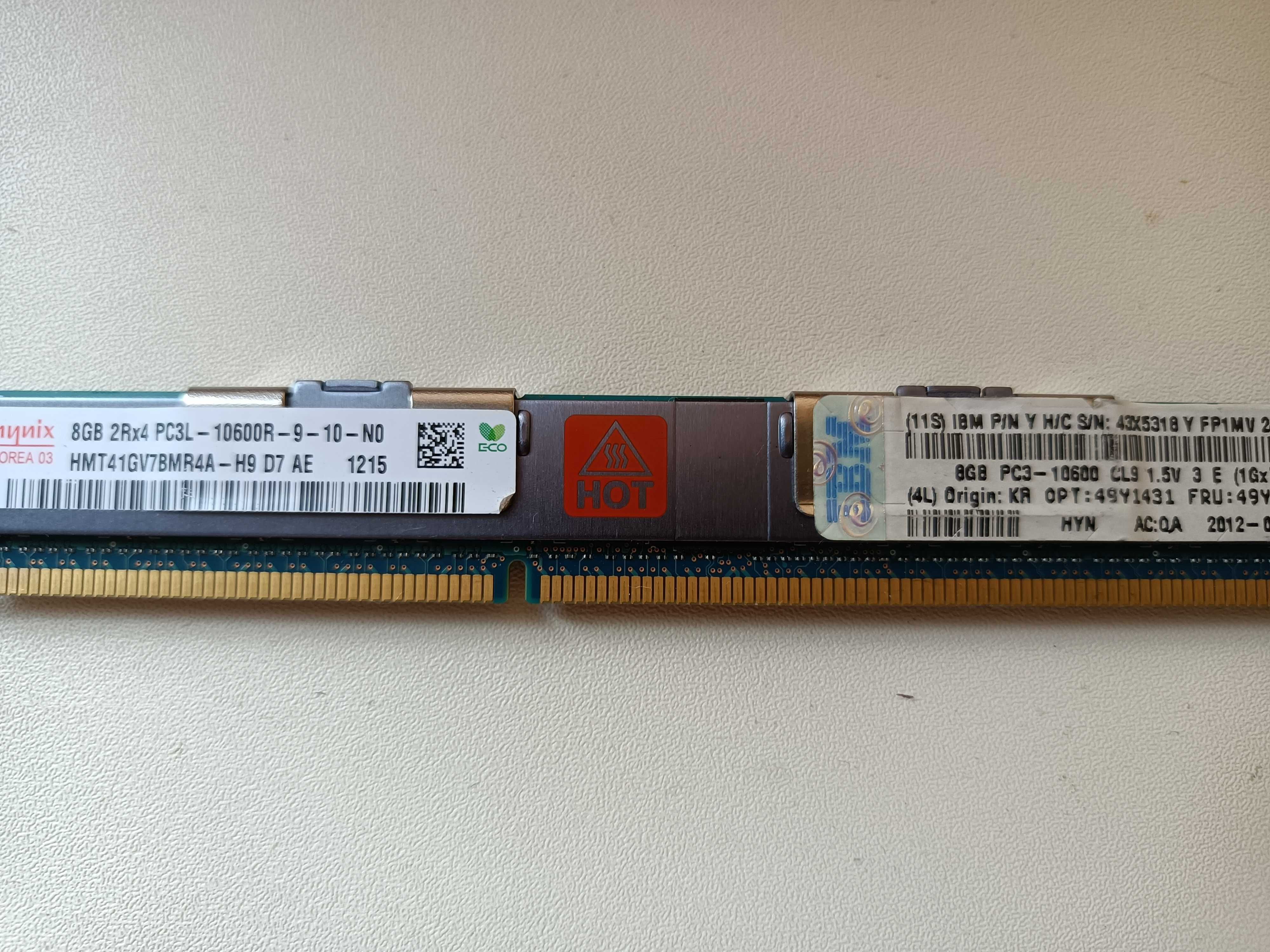 8GB DDR3L 1333MHz Hynix 10600R PC3L REG ECC RAM