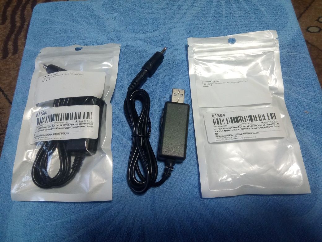 Шнур для роутера, перетворювач DC 5V=>9V, DC 5V=>12V