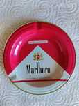 Popielniczka Reklama Marlboro Metal Litografia Czerwona Biała