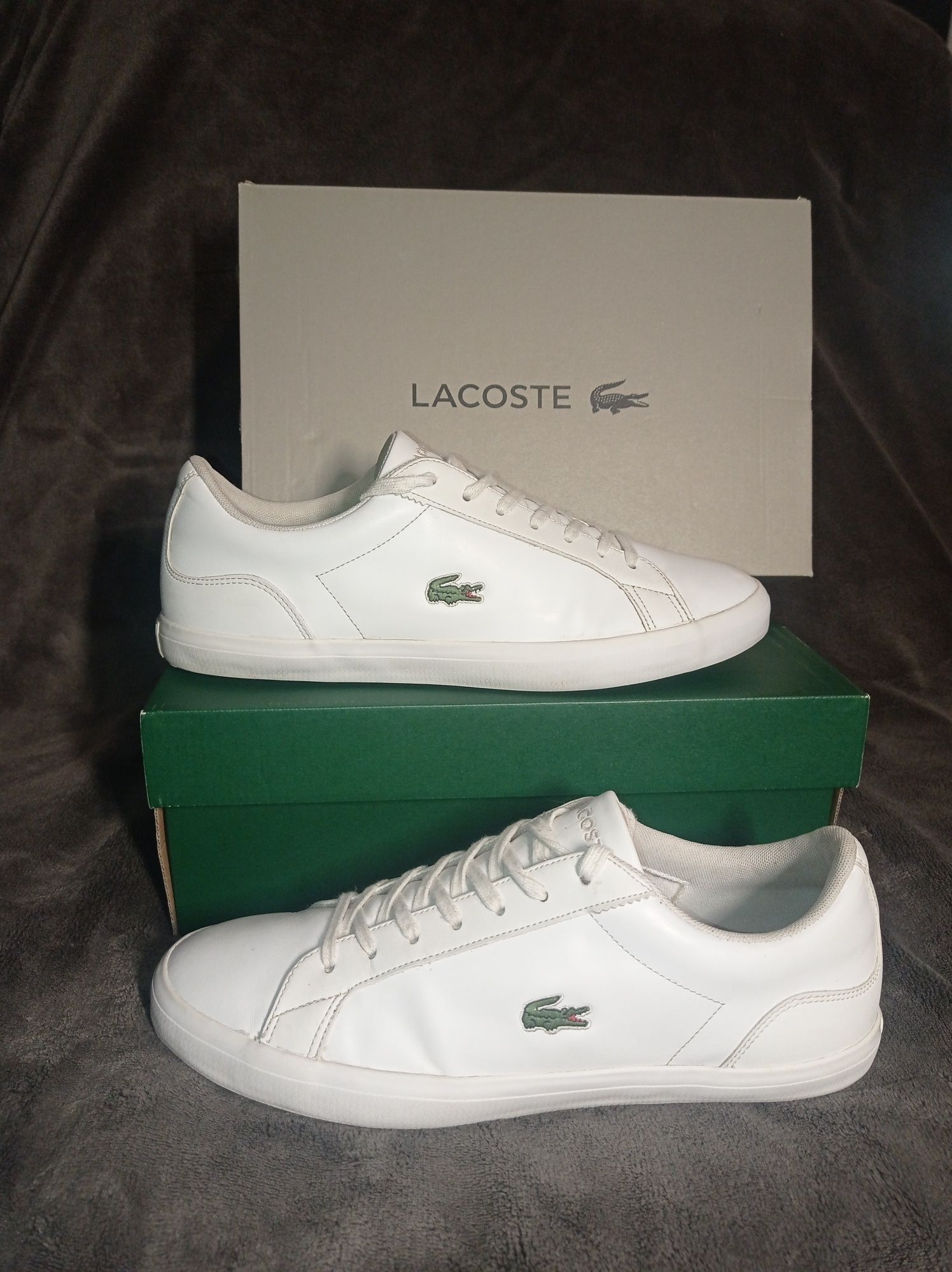 Buty Lacoste Lerond rozmiar 43 wkładka 27,5 cm białe trampki skórzane