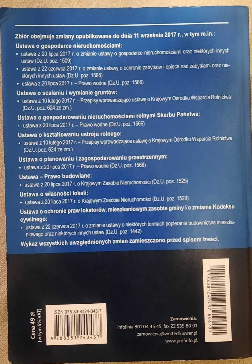 Prawo Nieruchomości  Zbiór Przepisów Wolters Kluwer