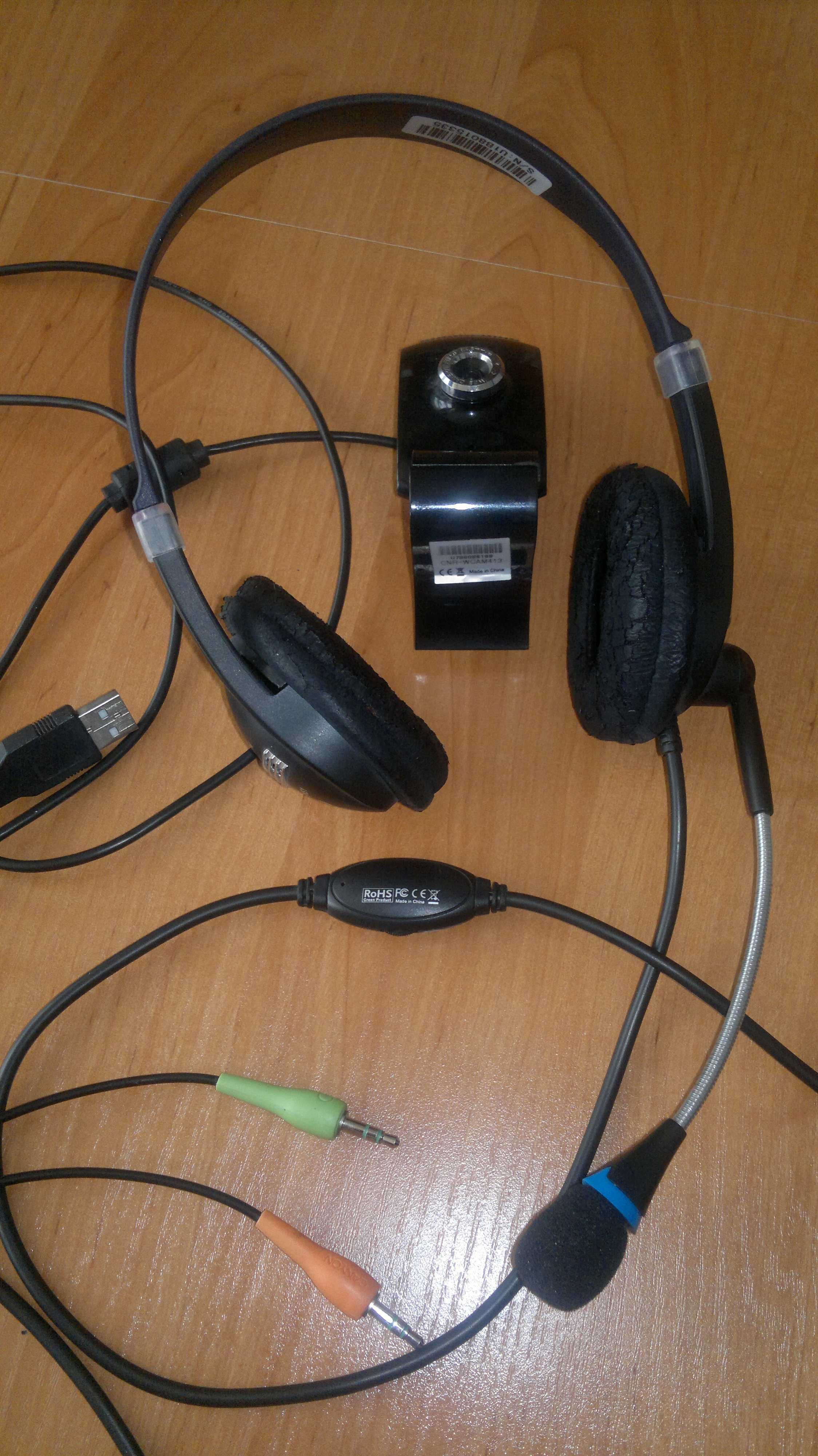 Słuchawki komputerowe z mikrofonem i kamerą