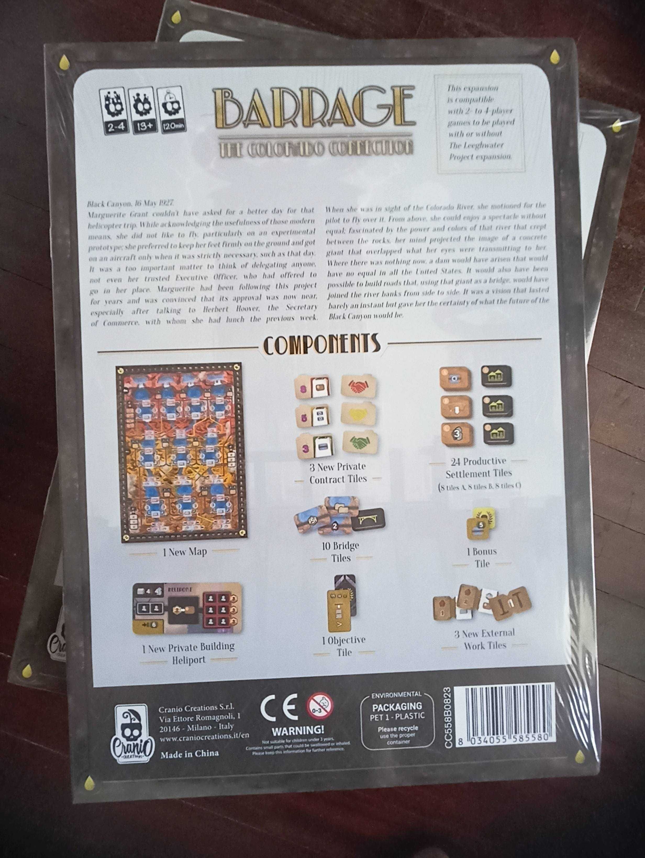 Jogo de tabuleiro *selado* Barrage (board game) + 3 expansões + extras
