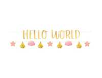 Baner Girlanda Hello World na Baby Shower - Girl