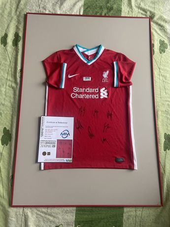 Koszulka LIVERPOOL FC oryginalne autografy Salah Mane Origi Certyfikat