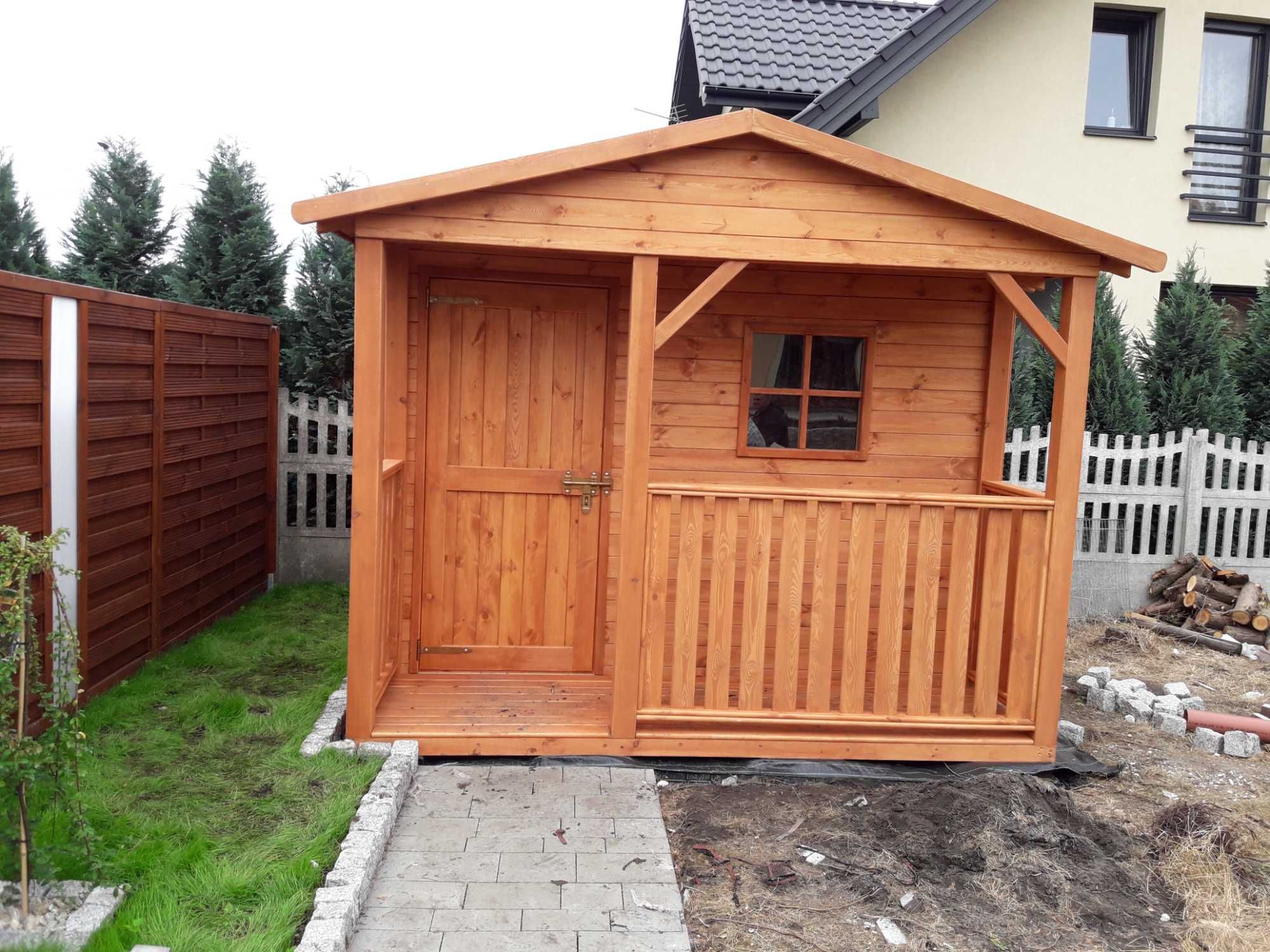 Domek ogrodowy 3x3m z tarasem, domek letniskowy, domek narzędziowy