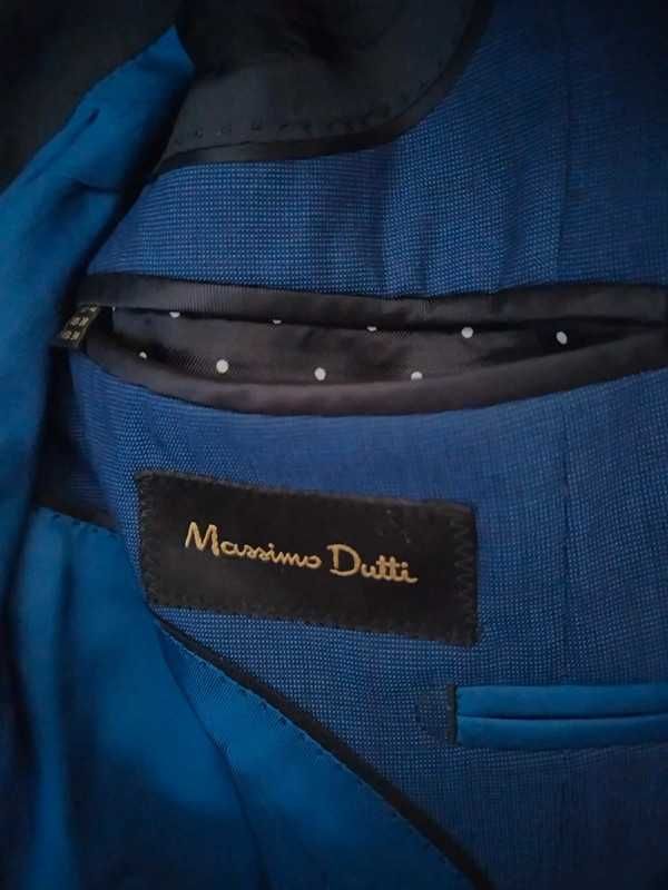 Massimo Dutti marynarka granatowa navy wełniana wełna elegancka