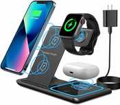 Bezprzewodowa Stacja Ładowania 3w1 do iPhone Apple Watch Airpod Różowa