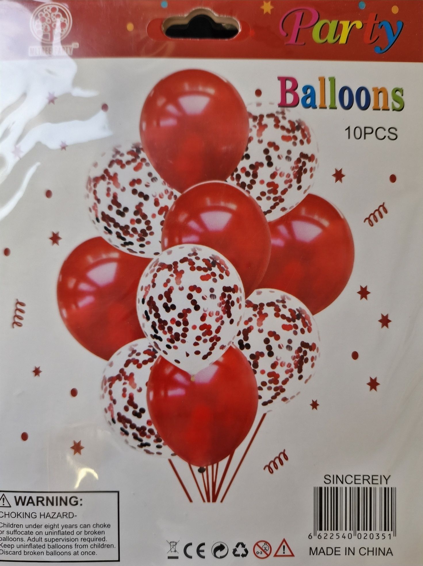 Balony piękny zestaw balonów z konfetti