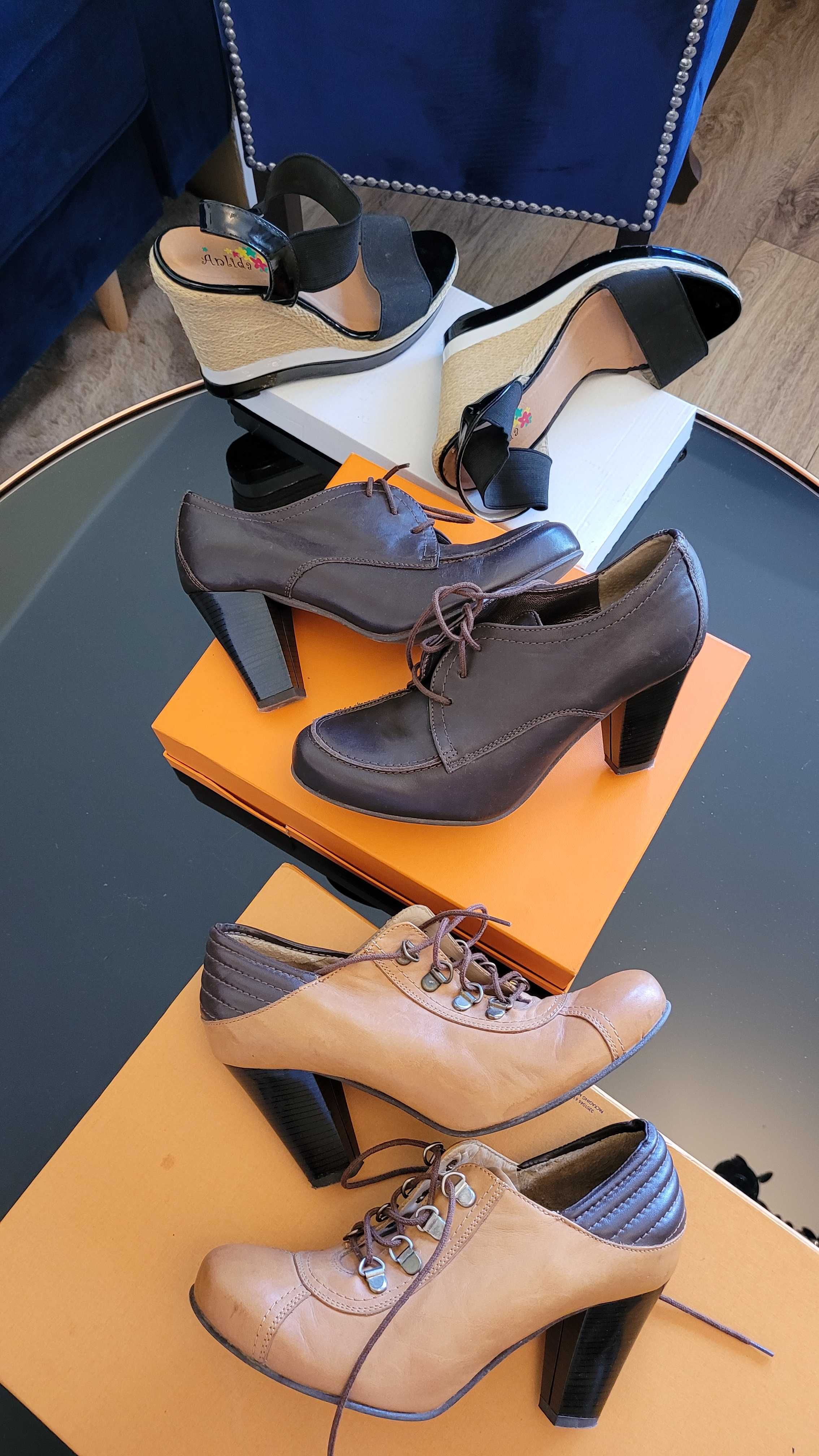 Buty damskie Szpilki kolekcja  botki półbuty skóra 37 OKAZJA GRATIS  !