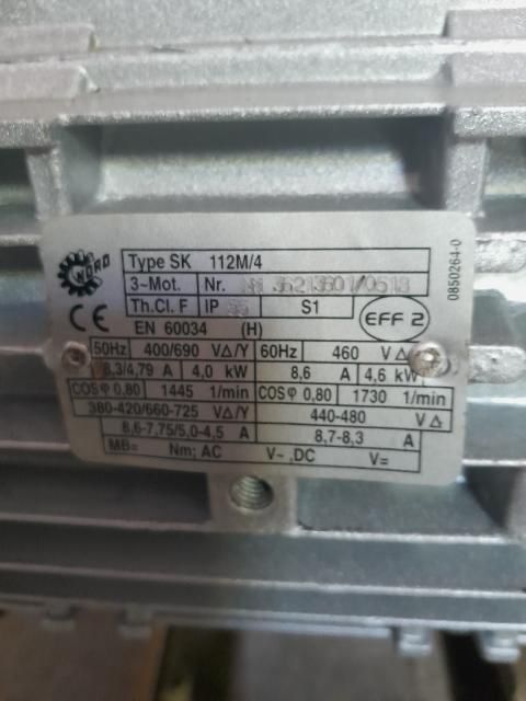Motoreduktor NORD 4kw 42 obr/min przekładnia (siemens sew)