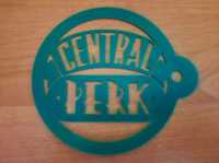 szablon do posypki na piance kawy z napisem Central Perk