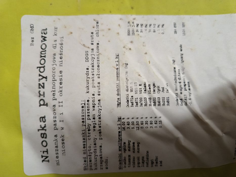 Pasza kura nioska przydomowa bez GMO 25 kg