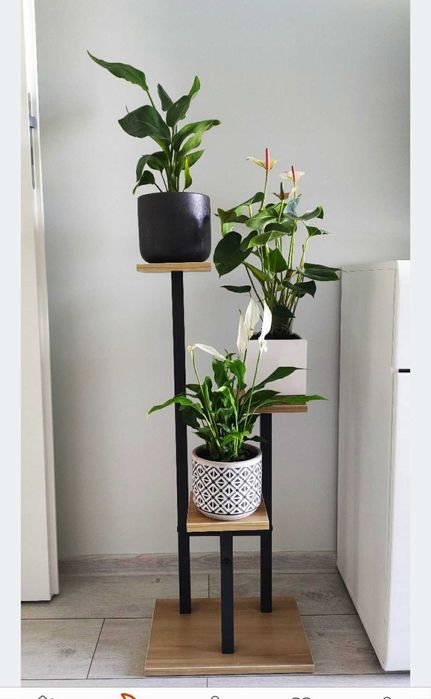 Stojący kwietnik metalowy STRADO PEAK 83,5 cm – stojak na rośliny