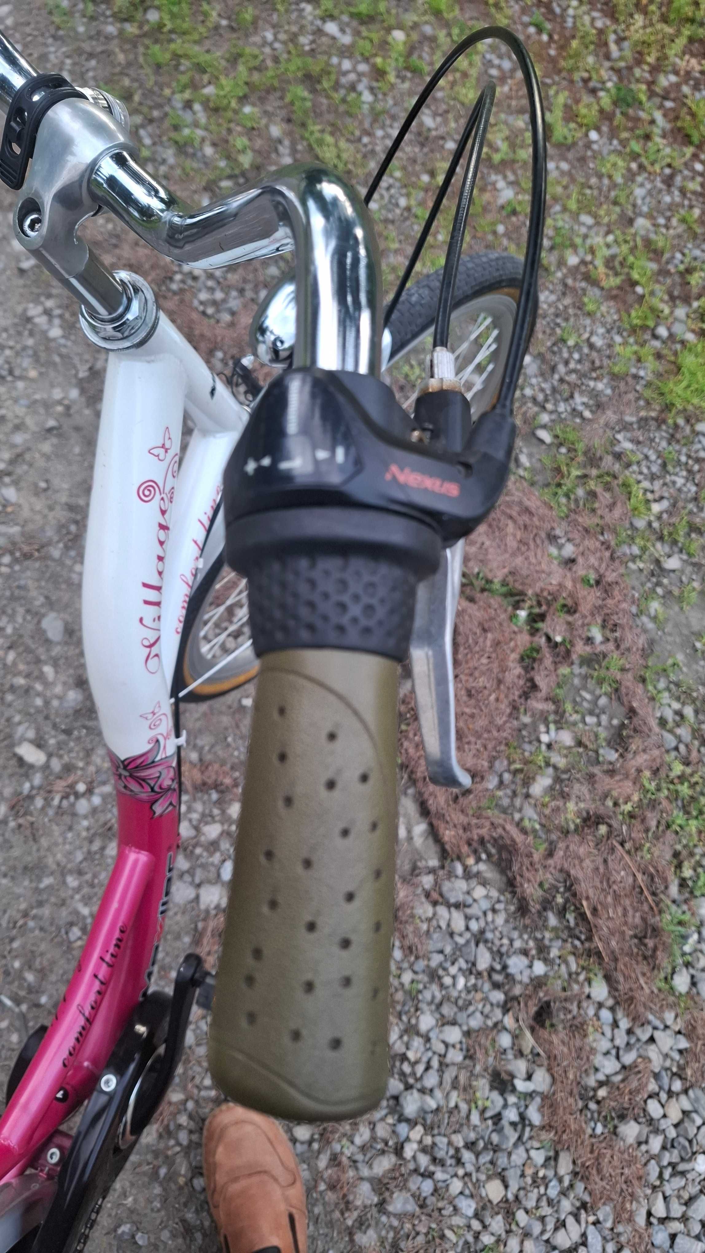 Damski Rower Miejski firmy VILLAGE- koła 26" kolor biało różowy
