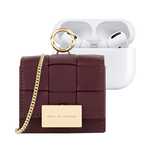 Ideal of Sweden Braided Mini AirPods Bag Burgundy uniwersalne