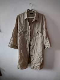 Beżowa koszula narzutka oversize  tunika safari c&a m 38 vintage, mate