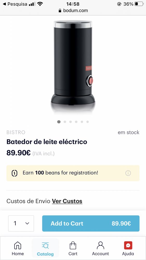 Batedor de leite Bodum modelo 11870