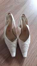 włoskie buty skórzane, ecru,37