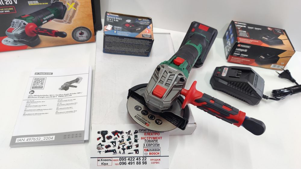 НОВ ОРИГ аккумуляторн болгарк GERMAN Parkside PWSA 20/шлифмашин/акумул