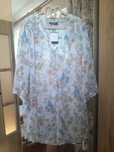 Zwiewna koszula plus size w kwiaty 42 xl baby blue 34 rękaw tunika blu