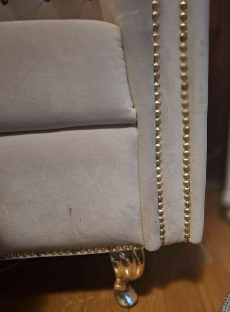 Sofa glamour beżowa