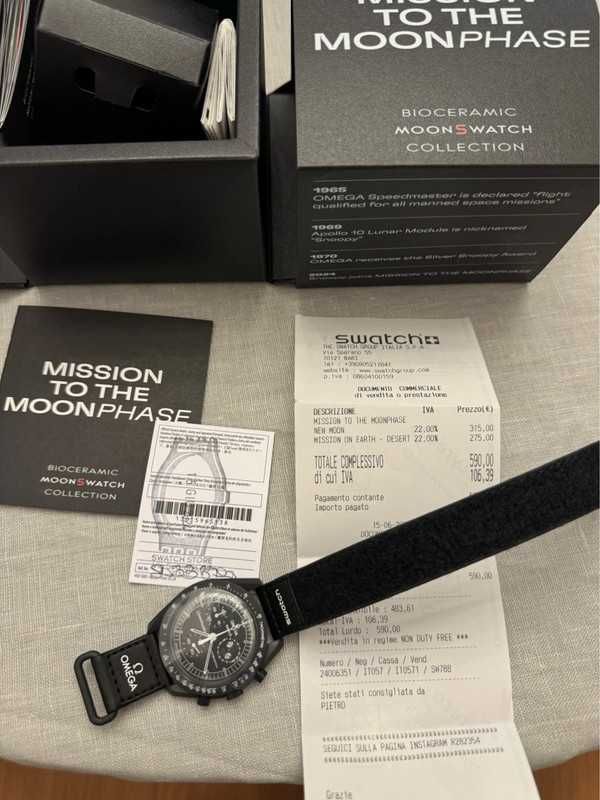 Swatch x Omega Bioceramic Moonswatch Mission To Moonphase Snoopy