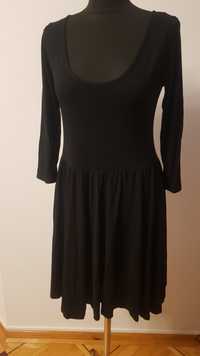 Czarna sukienka z dzianiny z kokardą na plecach,  42, UK 14, XL