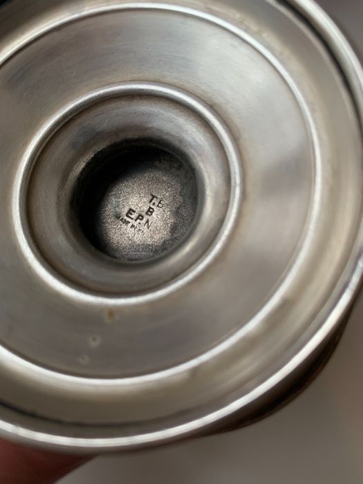 England икорница (сахарница) клеймо  E.P.N.S.. +ложечка ракушка Silver