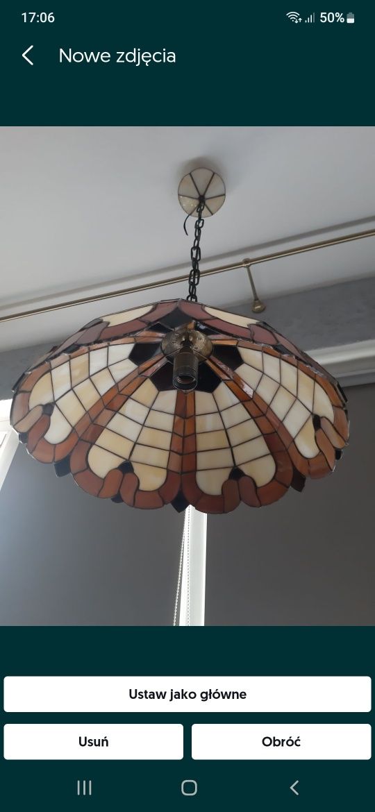 Lampa wisząca,  żyrandol w stylu Tiffany