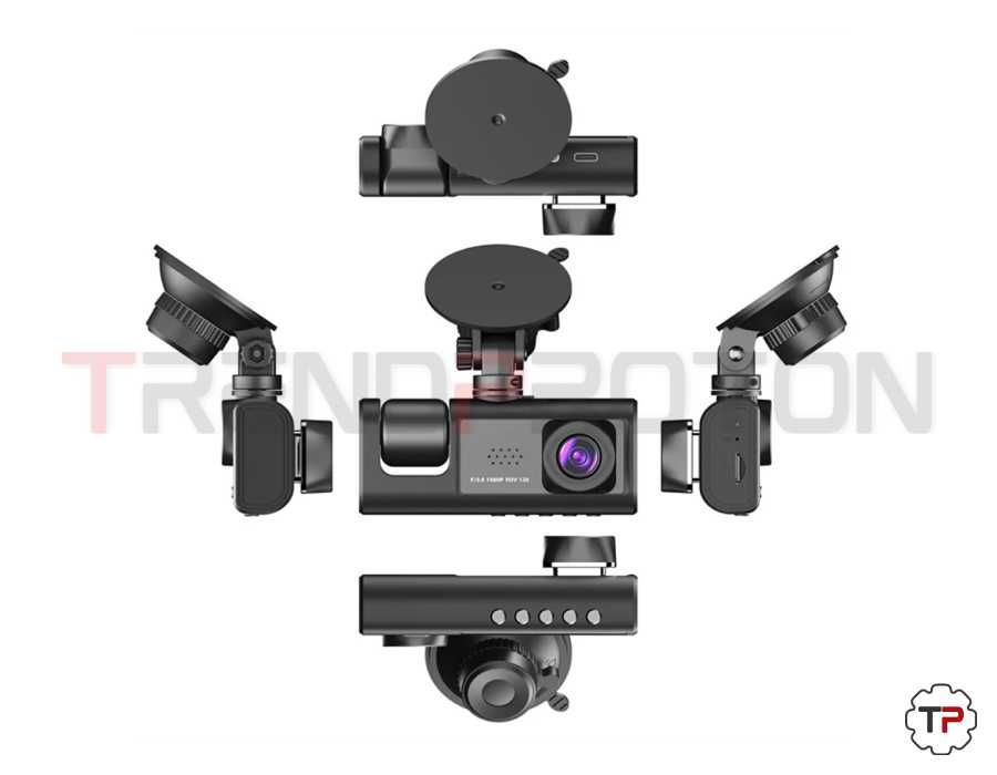 Dash Cam c/ 3 Câmaras (Traseira, Frontal e Interior)