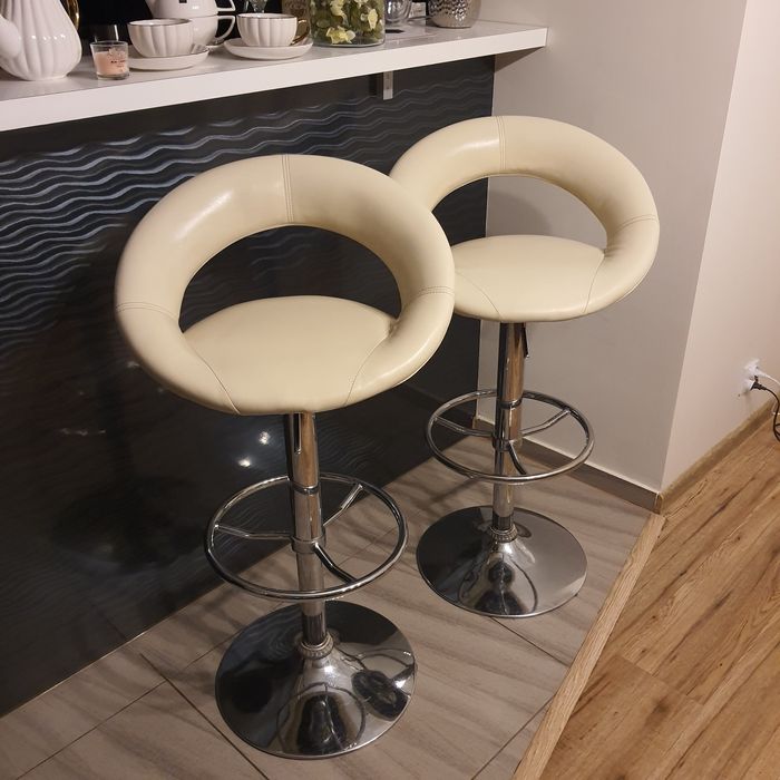 Stołki wysokie hokery 2 sztuki regulowane