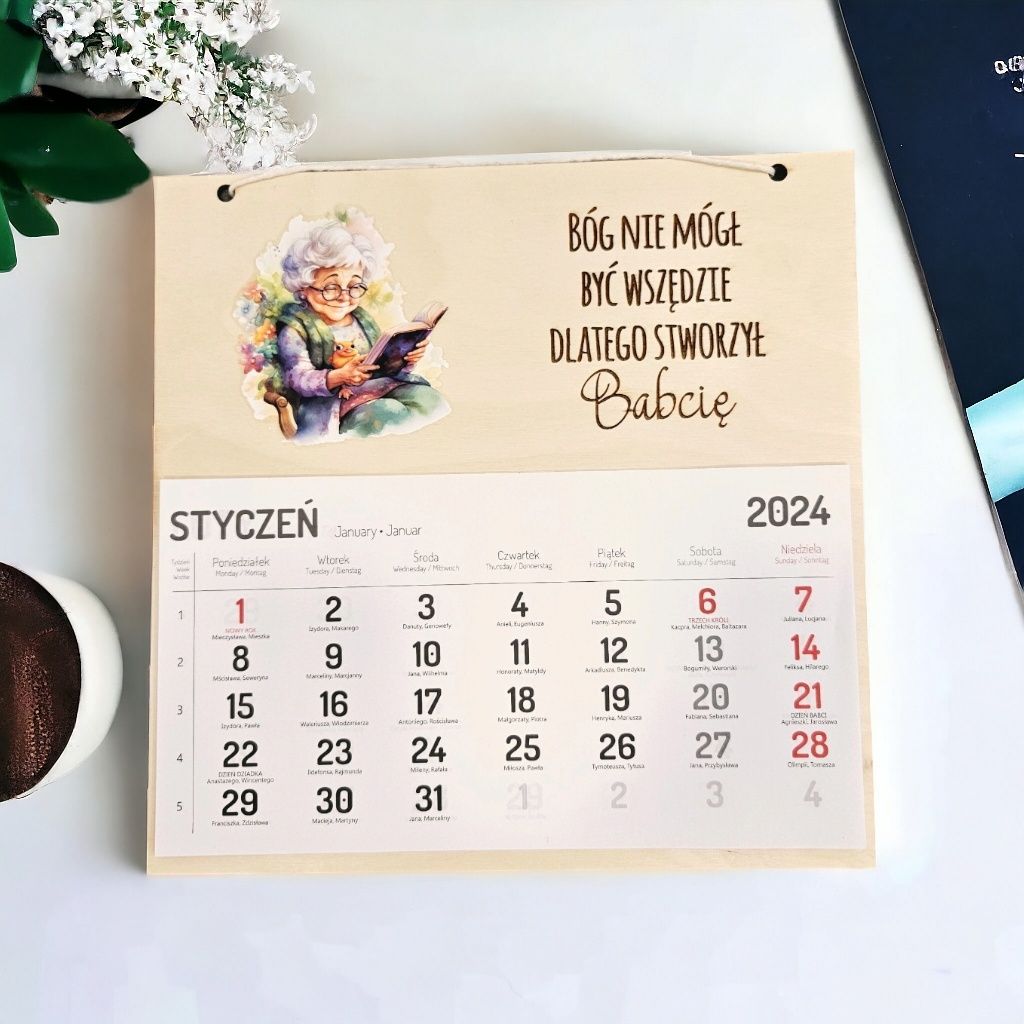Kalendarz dla babci prezent +GRAWER