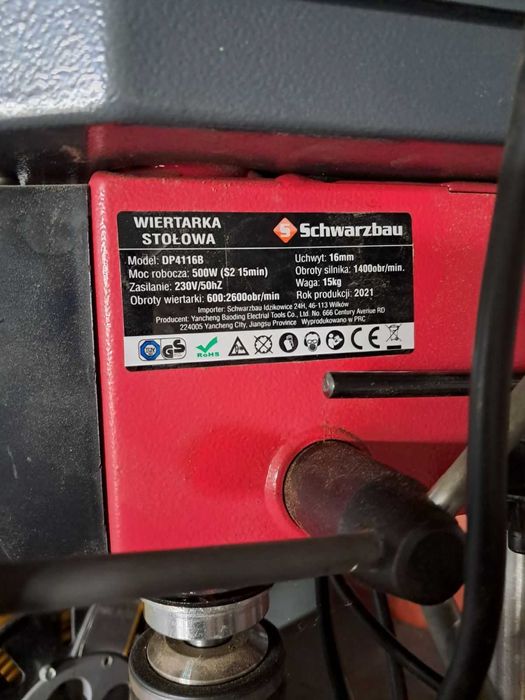 REZERWACJA Wiertarka stołowa Schwarzbau DP4116B