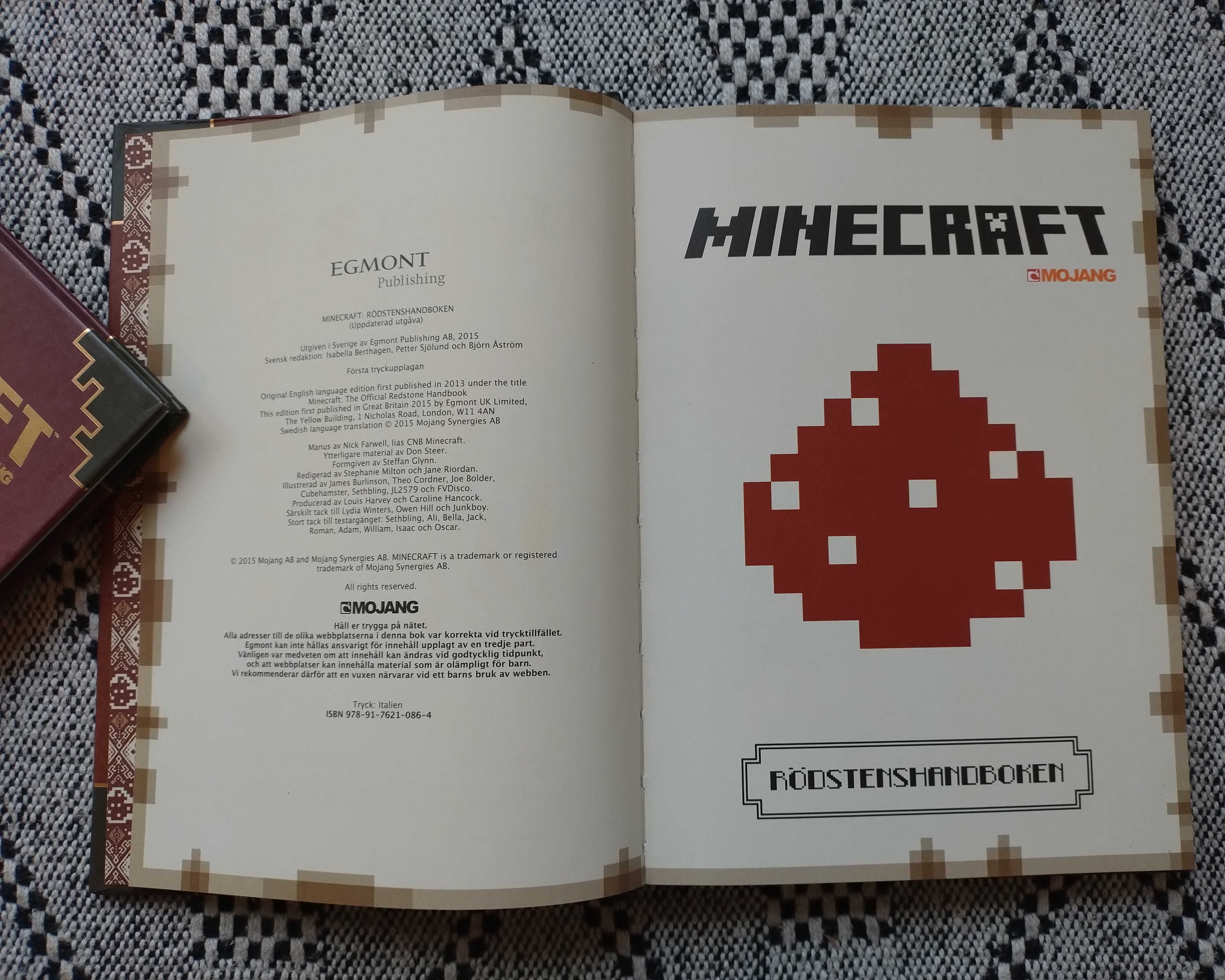 Książka x3 Minecraft poradnik 3 książki po szwedzku szwedzki Handbok