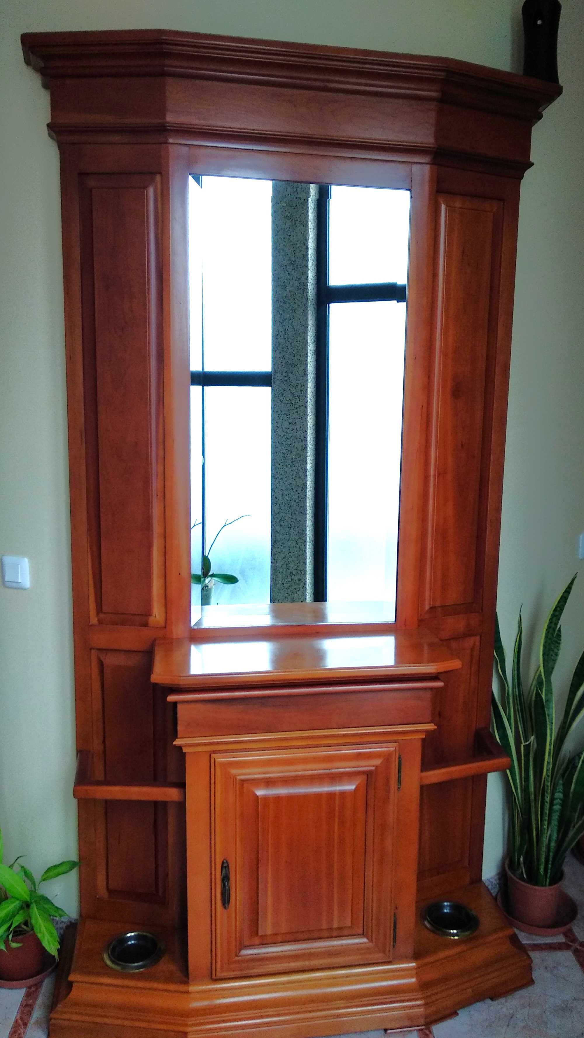 Móvel de Entrada (consola) em madeira Cerejeira com espelho