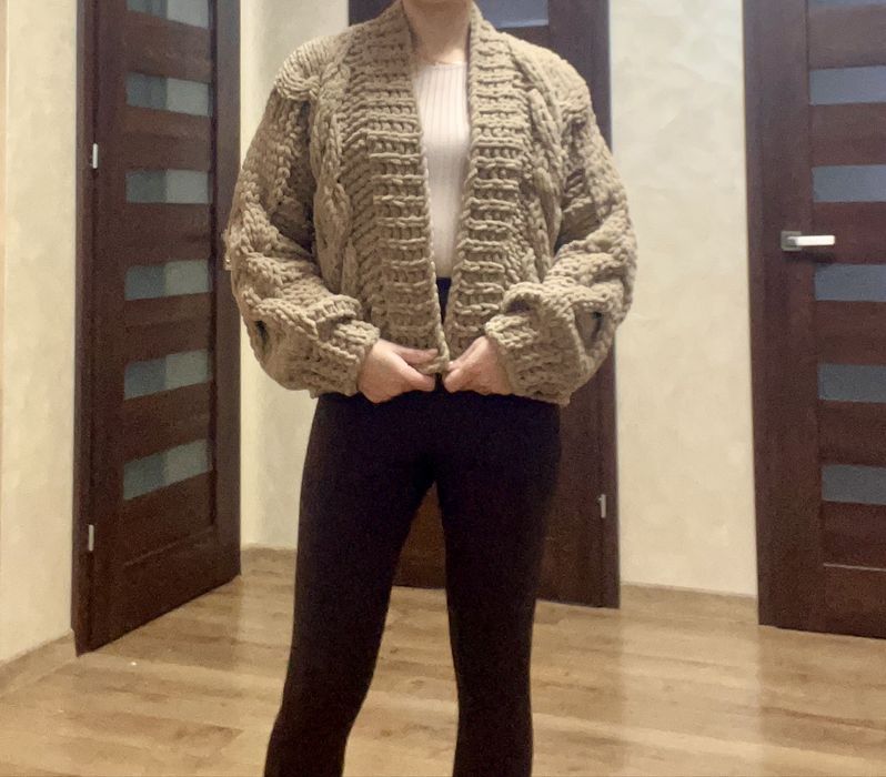 Укорочений плюшевий кардиган