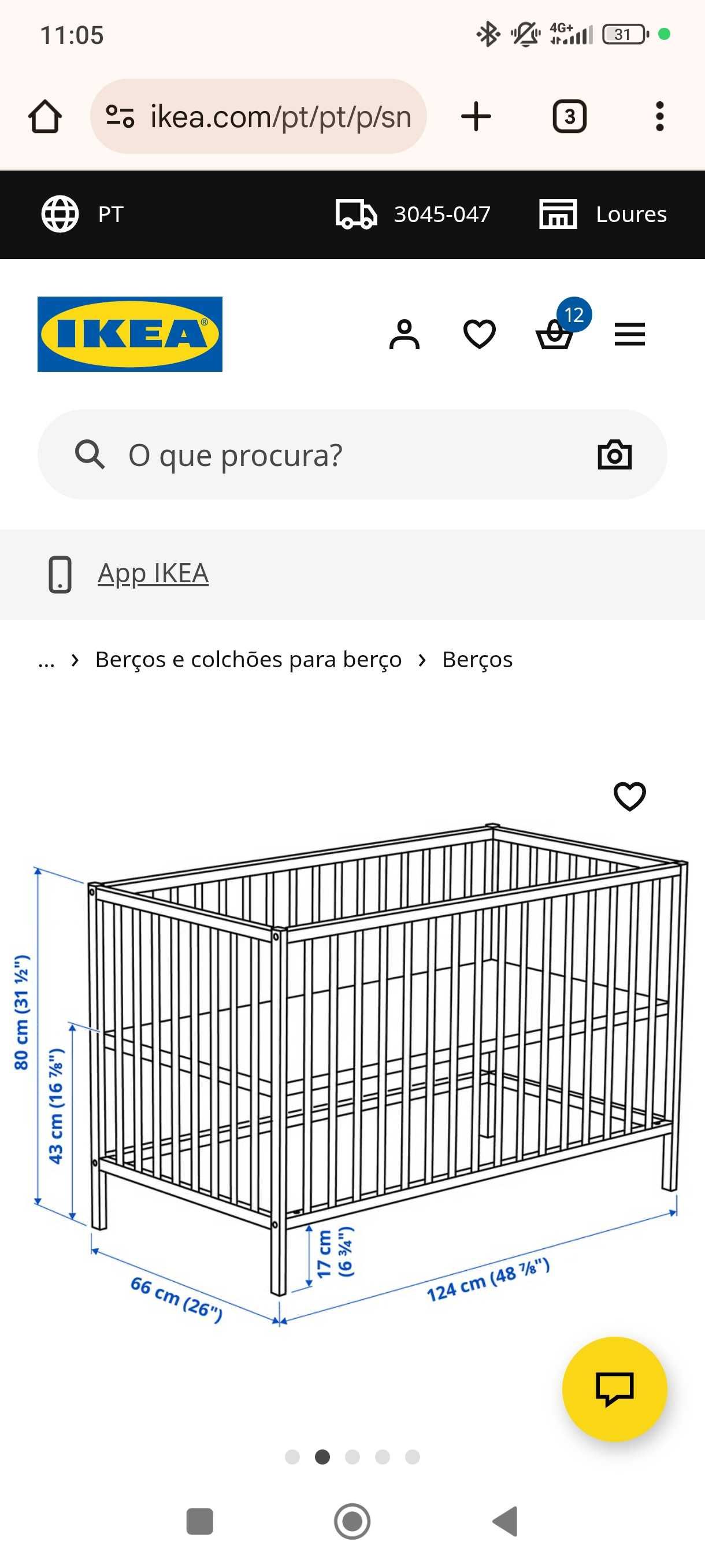 Berço madeira, para bebe