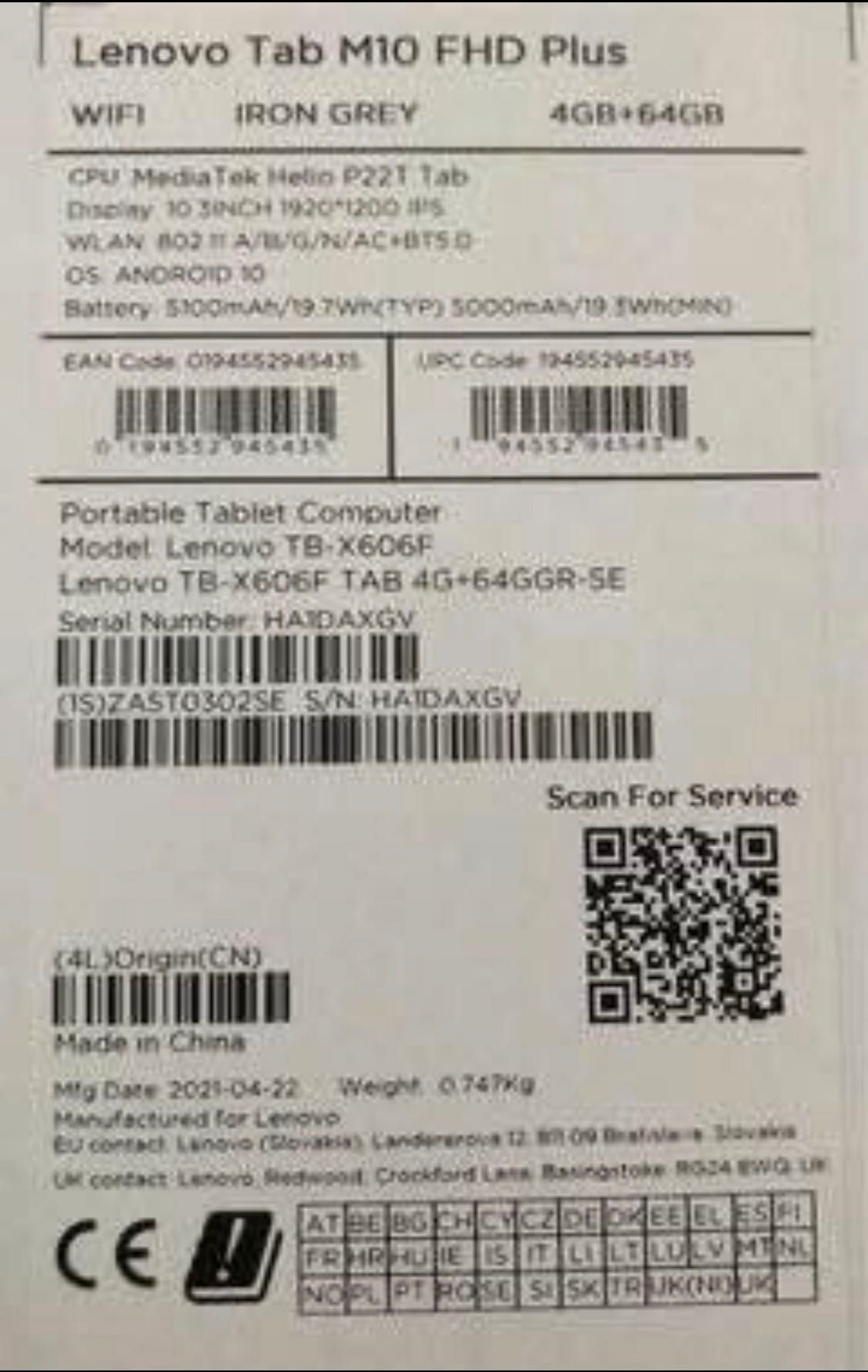 Tablet Lenovo c/ 2 anos garantia