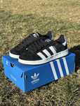 Чоловічі кеди Adidas Campus 41-44 чорно-білі