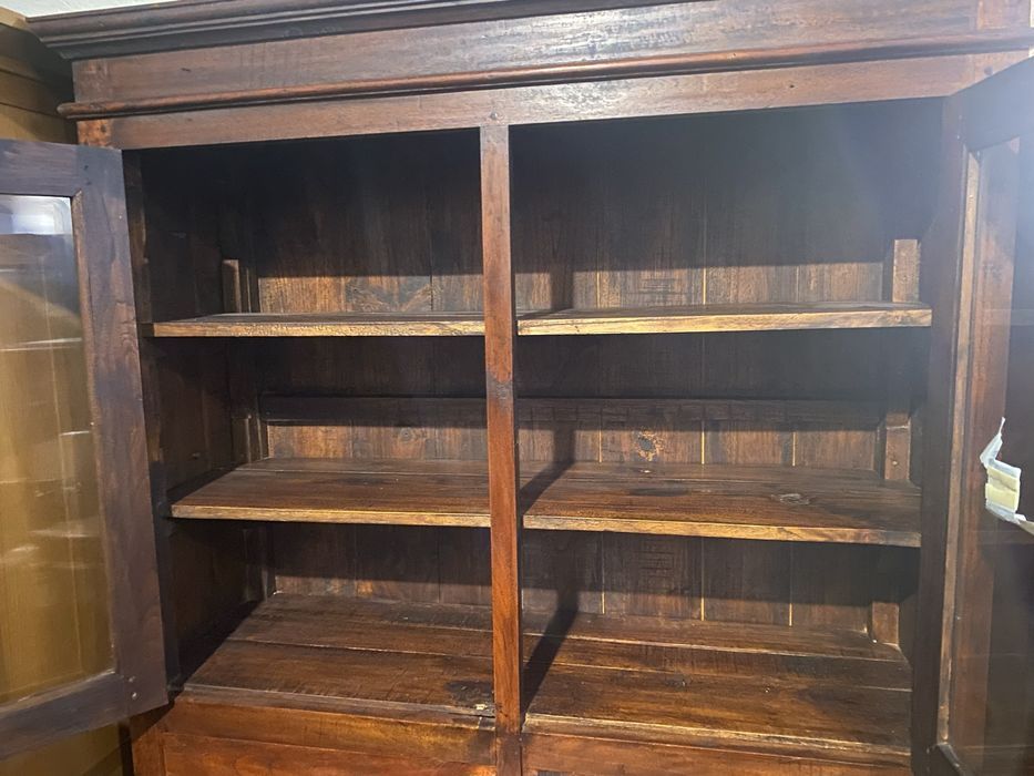 Kredens ciemny drewniany tekowy 100% lite drewno kolonialny FV DOWÓZ