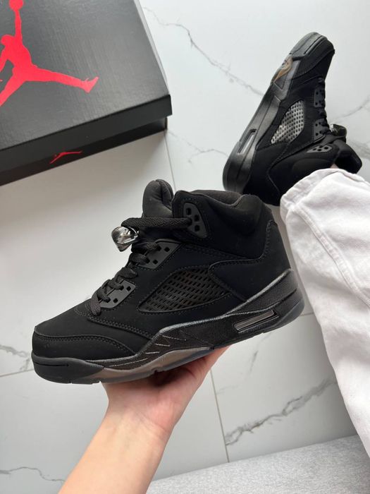 Кросівки Air Jordan 5 black retro cat | Nike | чорні
