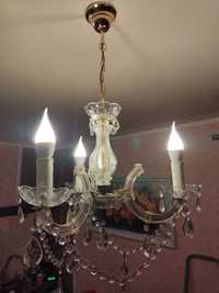 Комплект для спальни : люстра,лампы и бра,свечи,стекло под хрусталь